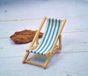 Miniatura 1:12 de Silla de Playa Plegable de Lona para Casa de Muñecas, Juguete Decorativo, Silla de Descanso - Product Image 3