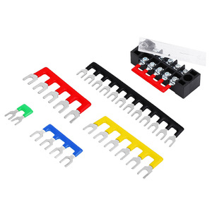 Barrette de court-circuit pour bornier, 10-12 positions, en cuivre isolé, à insertion latérale, type barrière, pour connexion électrique - Product Image 1