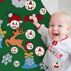 Round Christmas Snowman Santa Claus <b>Sticker</b> Customized Logo Home Gifts Decor Sealing Label <b>Sticker</b> - Product Image 4