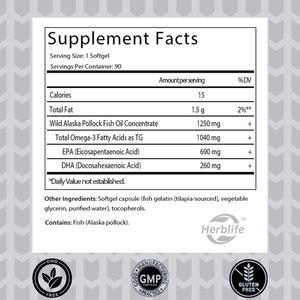 Complément d'huile de poisson oméga-3 triple force, 1250 mg, acides gras EPA et DHA provenant d'un seul poisson sauvage de l'Alaska - Product Image 2