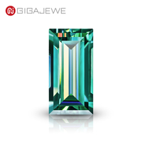GIGAJEWE couleur verte Moissanite taille baguette pour la fabrication de bijoux Diamant moissanite synthétique