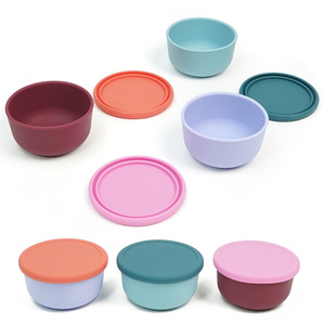 Tazón de Silicona Antideslizante de Grado Alimenticio para Bebés con Tapa, Libre de BPA, Vajilla para Niños Pequeños, Juego de Almacenamiento de Vajilla Infantil - Product Image 4