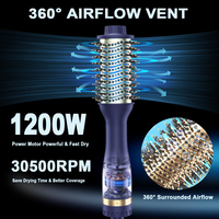 Brosse sèche-cheveux volumisante 1200W à air chaud avec revêtement céramique – Outil de coiffage à chaud tout-en-un