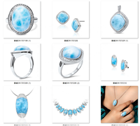 Bracelet en argent sterling 925 avec perles de topaze bleue et larimar dominicain