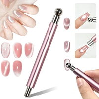 Bâtonnet Magnétique Double Embout pour Gel UV Effet Œil de Chat, Outil de Manucure Professionnel pour Salon, Accessoires de Conception Artistique des Ongles