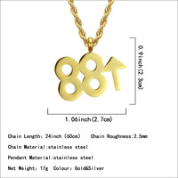 Collier HipHop en alliage 88 Rising Digital 88, pendentif pour homme et femme, collier à breloques tendance, bijoux