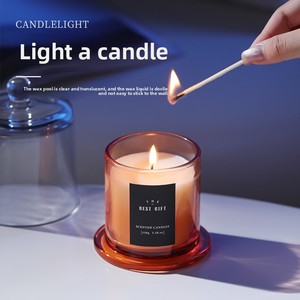 Bougie en cire de soja pour aromathérapie, dans un bocal en verre, cage à cloche dorée créative, boîte cadeau personnalisée, vente en gros, décoration d'anniversaire - Product Image 3