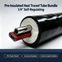 Tubo Compuesto Preaislado Autorregulable de 1/4'' con Calefacción Integrada, Resistente a la Corrosión, de PVC, para Sistemas de Muestreo de Gases de Combustión