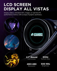 مبرد سائل Asiahorse بالجملة ARGB PWM بحجم 360 مم بإضاءة RGB Aio، مبرد سائل للمعالج، تبريد مائي للكمبيوتر الشخصي - Product Image 3