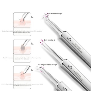8pcs Stainless Steel <b>Blackhead</b> Remover Kit Acne Needle Comedone <b>Extractor</b> <b>Tool</b> Set for Face Care - Product Image 2