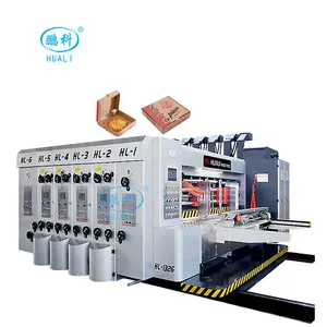 เครื่องผลิตกล่องกระดาษลูกฟูก Huali เครื่องจักรตัดไดคัทการพิมพ์กระดาษแข็งอัตโนมัติ