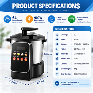 เครื่องทำอาหารไฟฟ้าแบบพกพา 220V สำหรับทำฟูฟู บังกุ ข้าวบด และอาหารอื่นๆ สำหรับการทำอาหารแบบแอฟริกันที่บ้าน - Product Image 6
