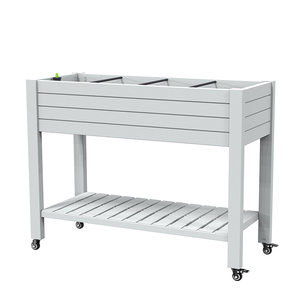 Yoho 2024 Nuevo producto Jardinera 78L/53L Jardinera grande para exteriores con enrejado y ruedas - Product Image 6