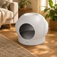 Lit pour chat chauffant intelligent classique, type capsule spatiale, avec enclos supérieur, fonction de pesée en temps réel, démarrage/arrêt automatique, 20-28°C, construction en ABS, tout inclus