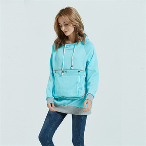 <strong>Women's</strong> Hooded Sweatshirt Winter Kangaroo Pouch Dog Casual Sportswear Pullover Hoodie Jacket with Large Pet Pocket - Product Image 5