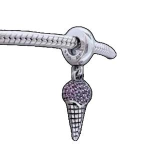 Colgante de Plata 925 con Zirconia en Forma de Corazón, Diseño de Criatura Marina, Cachorro y Helado, DIY, Personalizado, Divertido, para Parejas - Product Image 6