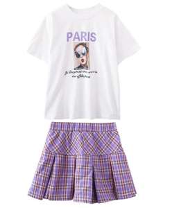 Ensembles de vêtements pour enfants WHS07 pour filles, vêtements de sport, style marine, rayé + jupes, ensembles de sport pour filles, survêtements pour adolescentes - Product Image 4