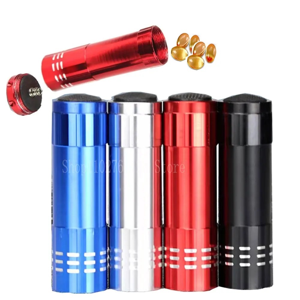 Small LED Flashlight Hidden Security & Protection Storage Box for Money Coins Pills & Secure Transfer