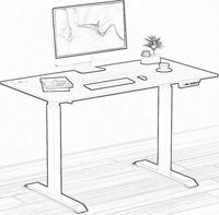 Cadre de bureau électrique en acier, moderne, convertible et extensible, pour bureau à domicile