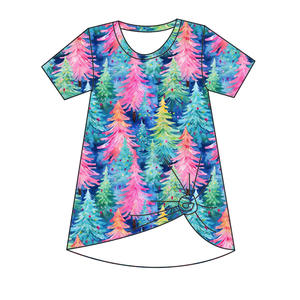 Nuovi Arrivi Abbigliamento Boutique per Bambini Vestito T-shirt a <span class=keywords><strong>Maniche</strong></span> Corte in Bambù con Stampa Natalizia Scatola a Sorpresa - Product Image 6