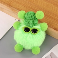 Porte-clés en peluche Pom Pom mignon, porte-clés doux et léger, pendentif de sac à personnage en fourrure, breloque de sac à dos, vente en gros, OEM personnalisé