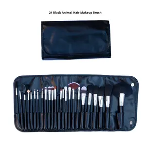 Ensemble de pinceaux à maquillage en poils d'animaux Ms.miau, recommandé par l'école de maquillage professionnelle, manche en bois, forme angulaire, super badger, 24 pièces - Product Image 6