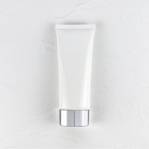 Custom Logo White 100g Flat Tube PE Plastic Cosmetic Tube 100ml Facial Cleanser Body Lotion Squeeze Tube <b>with</b> <b>Flip</b> <b>Top</b> - Product Image 5