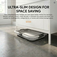 Panier à linge pliable en PP TPR 42L, durable, avec poignée creuse, pliable, pour rangement sous le lit et dans la salle de bain, écologique