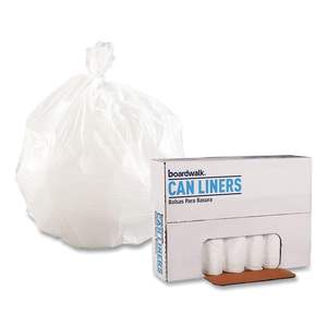 Boardwalk H4832LWKR01 24 In. <b>X</b> 32 In. 16 Gal. 0.4 Mil. Low-Density White Waste Can Liners <b>25</b> Bags/roll <b>20</b> Rolls/Carton - Product Image 2