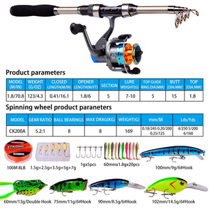 Ensemble canne à pêche et moulinet en carbone de 1,8 m pour la pêche en rivière et la pêche spinning en extérieur - Product Image 6