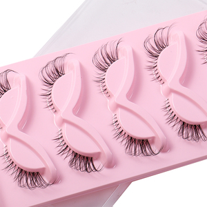Vente en gros de faux cils allongeant la queue des yeux de la tige transparente, 5 paires de cils de renard de scène de maquillage quotidien - Product Image 4