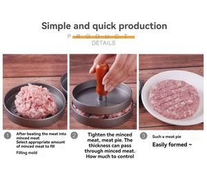 Máquina para hacer hamburguesas al por mayor, prensa de carne para hamburguesas para el hogar, molde redondo para hacer desayunos, de aluminio - Product Image 4