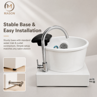 Bassin de spa en acrylique mobile pour pieds-Surf à lumière LED colorée, jets en acier inoxydable et piscine de thérapie de manucure des ongles