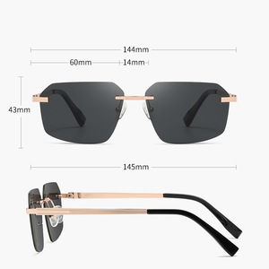 Gafas de Sol Polarizadas Sin Montura DANDA UV400 Rectangulares para Hombre, Modelo JS8573 - Product Image 5