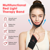 Bandeau facial de luminothérapie rouge 660nm 850nm pour le visage, la mâchoire, le cou et les poignets, avec minuterie intelligente, pour la maison, le bureau et le salon