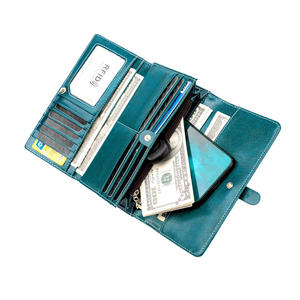 Andong RFID <b>Ladies</b> <b>Wallet</b> Trifold <b>Wallet</b> Japanese Korean Style Phone Coin <b>Purse</b> Genuine Cow Leather - Product Image 6