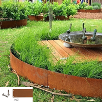 Bordure de jardin en acier corten flexible sur mesure JNZ, sans creuser, pour les parterres de fleurs et les allées