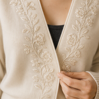 Fabricant de cardigans en cachemire sur mesure avec broderies et motifs personnalisés pour les marques de créateurs