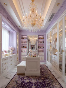 Armoire <span class=keywords><strong>sur</strong></span> <span class=keywords><strong>mesure</strong></span> Dreamy Violet Lavender Walk, design français de luxe, moderne, grande capacité, portes en bois massif, <span class=keywords><strong>dressing</strong></span> <span class=keywords><strong>sur</strong></span> <span class=keywords><strong>mesure</strong></span> - Product Image 4