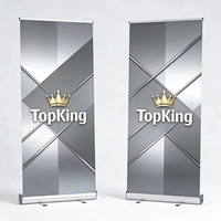 Support de bannière enroulable en alliage d'aluminium imprimé sur mesure 85x200cm, présentoir rétractable pour salon professionnel, exposition, publicité
