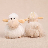 Porte-clés en peluche mignon en forme de mouton gras, personnalisable avec logo OEM, peluches douces, mascotte du zodiaque, jouet animal en peluche pour cadeau, vente en gros