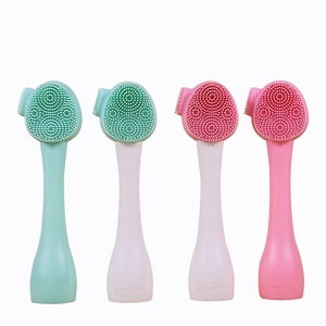 Hot Selling Double End Cleaning <b>Brush</b> Soft Silicone <b>Brush</b> Dual Cleansing Beauty Tool Custom Logo - Product Image 2