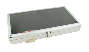 <span class=keywords><strong>Vitrine</strong></span> en aluminium avec couvercle en <span class=keywords><strong>verre</strong></span> et choix d'inserts de compartiment noirs - Product Image 2