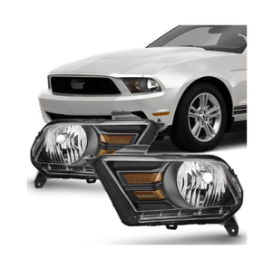 Faros Delanteros Halógenos con Carcasa Negra, Repuesto para <span class=keywords><strong>Ford</strong></span> <span class=keywords><strong>Mustang</strong></span> 2009-2014, <span class=keywords><strong>2010</strong></span>, 2011, 2012, 2013, Par Izquierdo+Derecho, F02502276 - Product Image 5