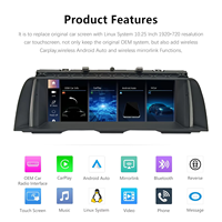 10.25 "Android Auto GPS écran voiture lecteur multimédia pour BMW série 5 F10 F11 Radio GPS Navigation stéréo tête unité 4G Carplay