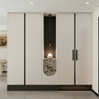 Meuble de rangement moderne personnalisé pour salon et salle à manger, armoire à chaussures et vêtements, meuble d'entrée en bois massif, vitrine modulaire écologique avec porte en verre