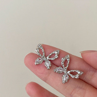 925 argent aiguille fleur perle amour papillon fantaisie mode personnalité boucle d'oreille bijoux