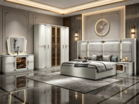 Ensembles de meubles de chambre Master Royal Hotel : Cadres de lit modernes en bois, en métal, rembourrés, de luxe, pour lits jumeaux, doubles, queen et king size
