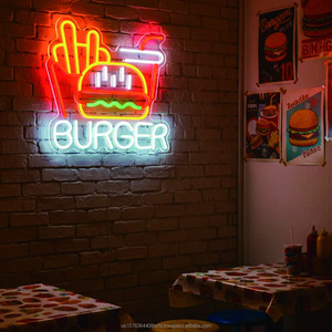 Letrero luminoso LED de neón con diseño de hamburguesa rusa, luz indicadora para tienda, luz ambiental colgante para interiores y exteriores, 12V - Product Image 5