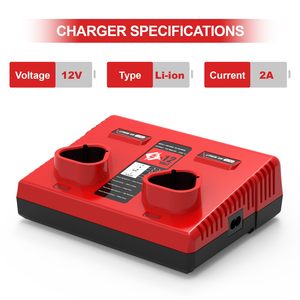 Cargador de Batería de Doble Puerto de 12V Compatible con Baterías de Litio Milwaukee de 12V, Cargador Rápido Portátil para Herramientas Eléctricas - Product Image 3